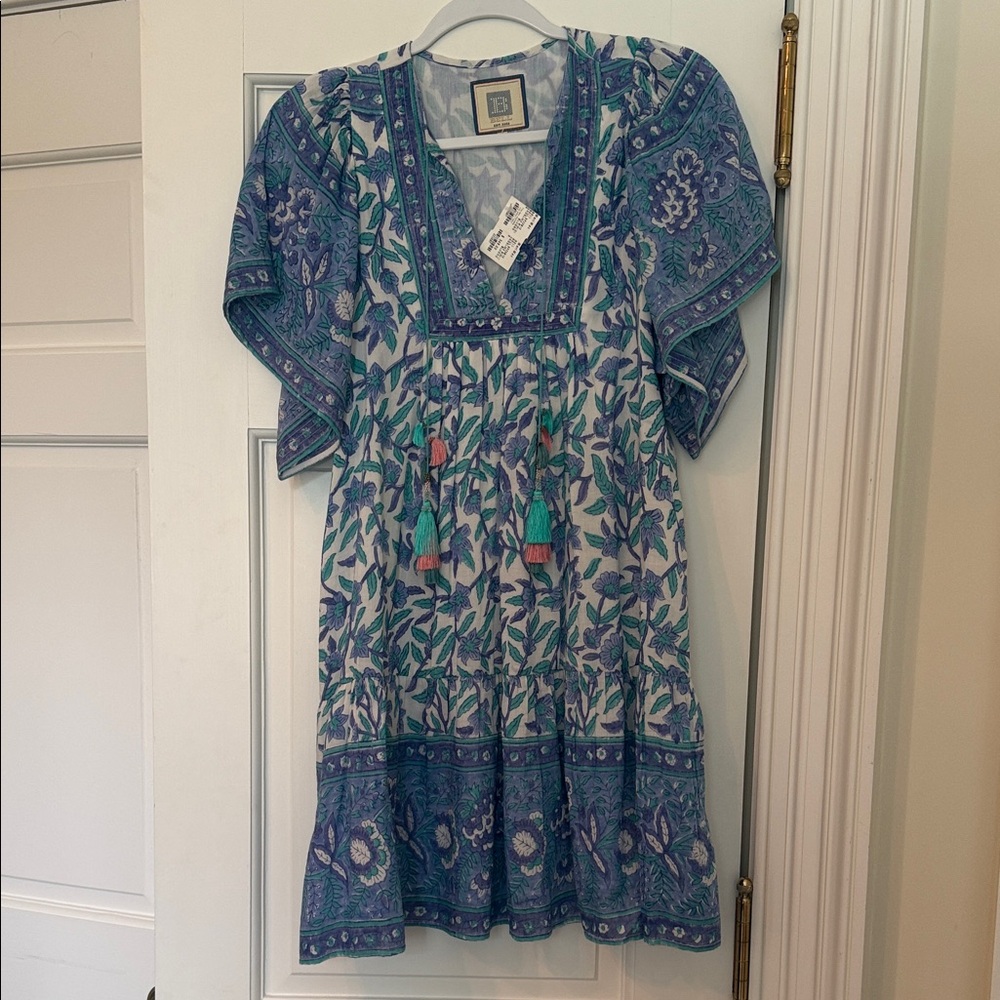 Floral Blue and Green Dress